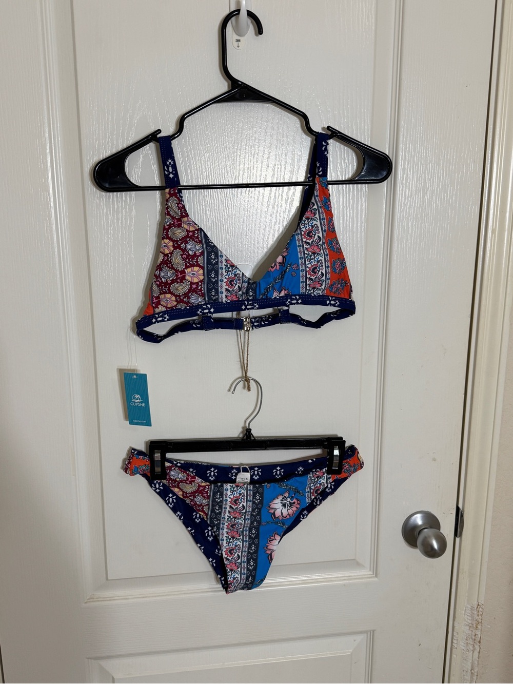 Cupshe Bikini NWT Boho Patchwork Floral Paisley Two Piece Swimsuit Sz M